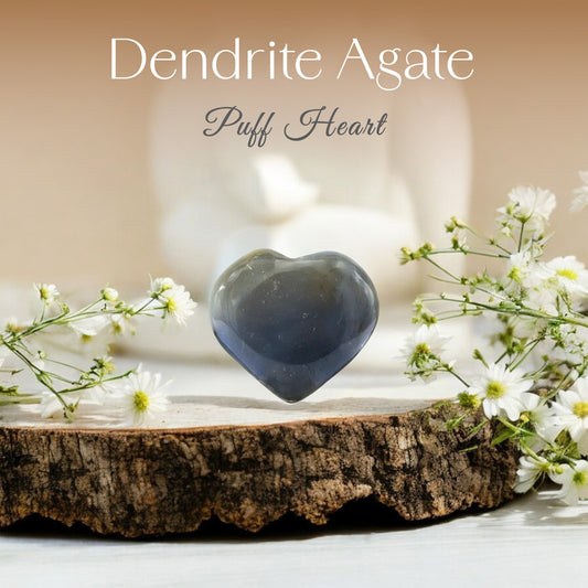 Dendrite Agate Puff Heart