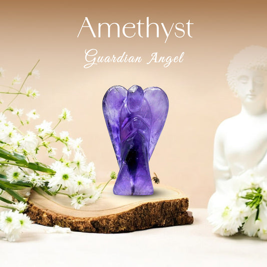Amethyst Guardian Crystal Angel Statue