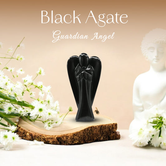 Black Agate Crystal Guardian Angel