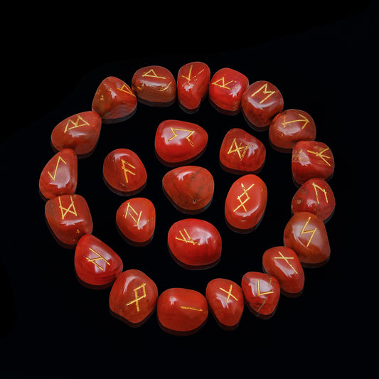 Red Jasper Rune Stone Set