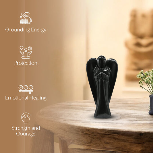 Black Agate Crystal Guardian Angel