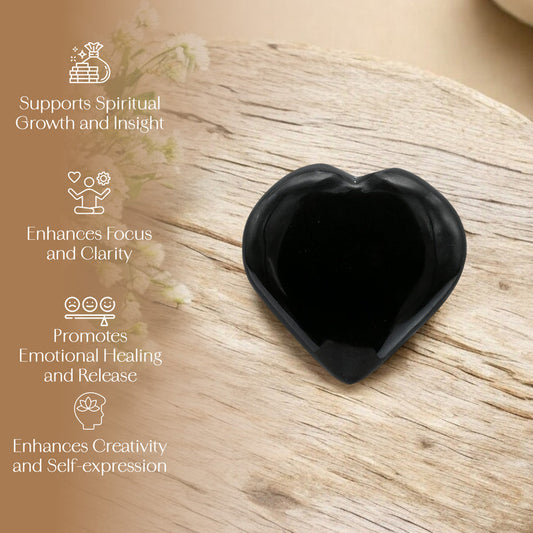 Black Obsidian Puff Heart