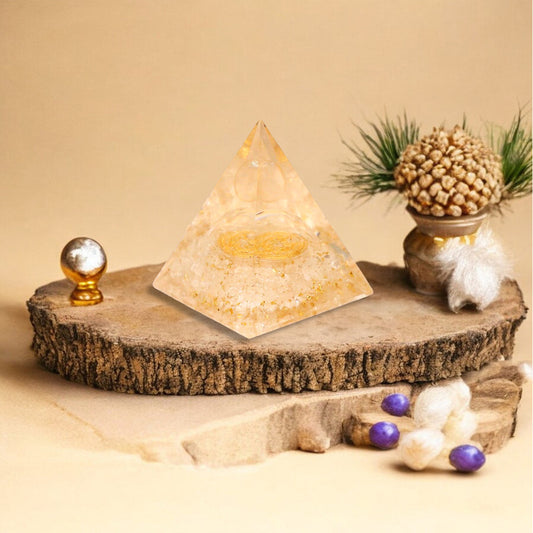 Clear Quartz Orgone Crystal Pyramid For Clarity
