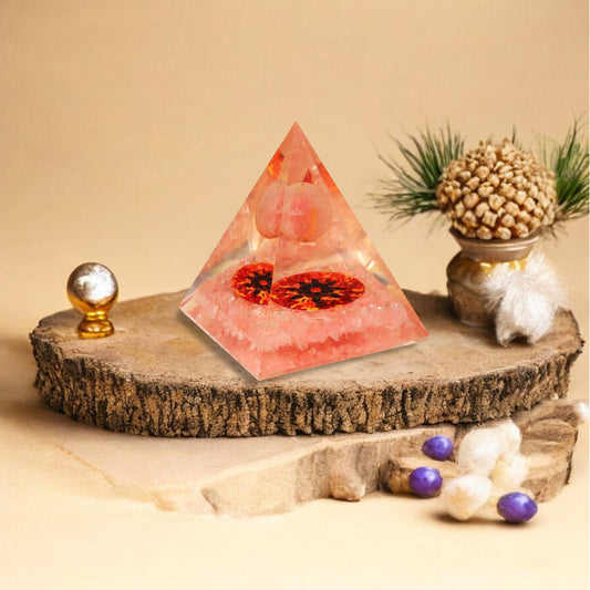 Rose Quartz Orgone Crystal Pyramid