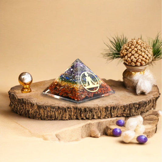 Seven Chakra Meditation Orgone Crystal Pyramid