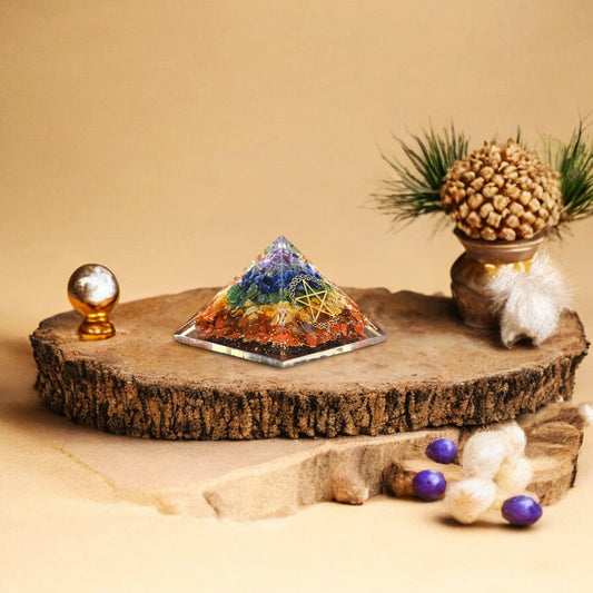 Seven Chakra Pentagram Orgone Crystal Pyramid