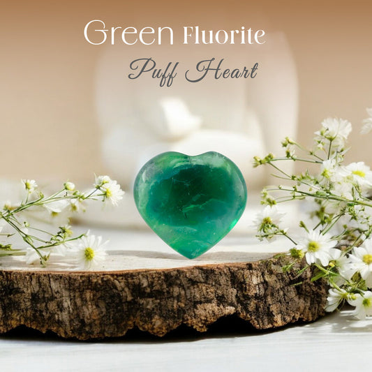 Green Fluorite Puff Heart