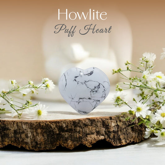 Howlite Puff Heart