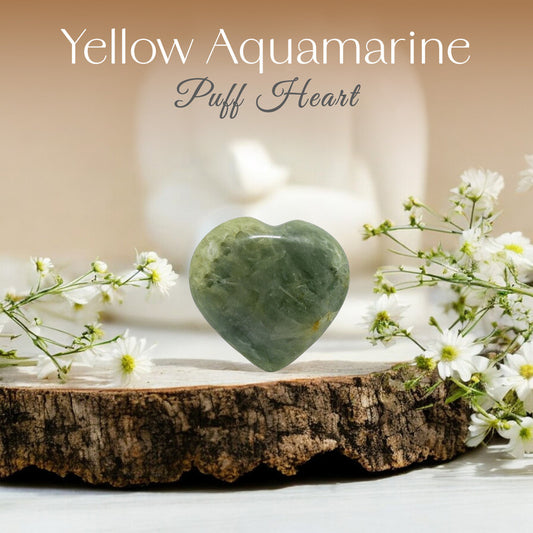 Yellow Aquamarine Puff Heart