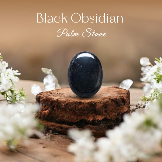 Black Obsidian Palm Stone