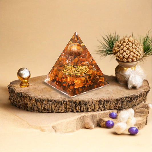 Tiger Eye Orgone Crystal Pyramid