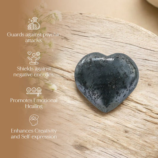 Hematite Puff Heart