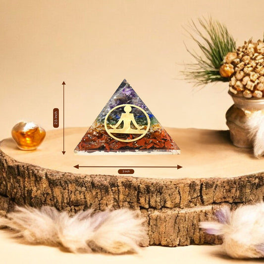 Seven Chakra Meditation Orgone Crystal Pyramid