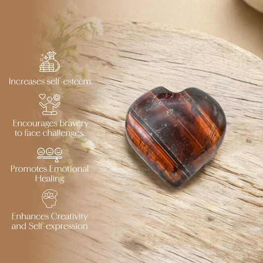 Red Tiger Eye Puff Heart