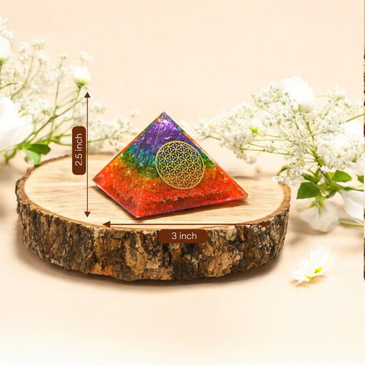 Seven Chakra Orgone Crystal Pyramid For Healing