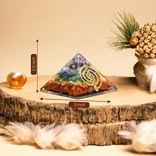 Seven Chakra Reiki Orgone Crystal Pyramid