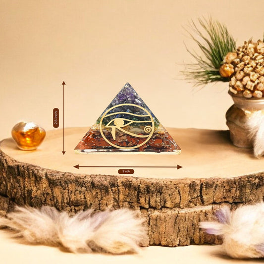 Seven Chakra Copper Coil Orgone Crystal Stone Pyramid