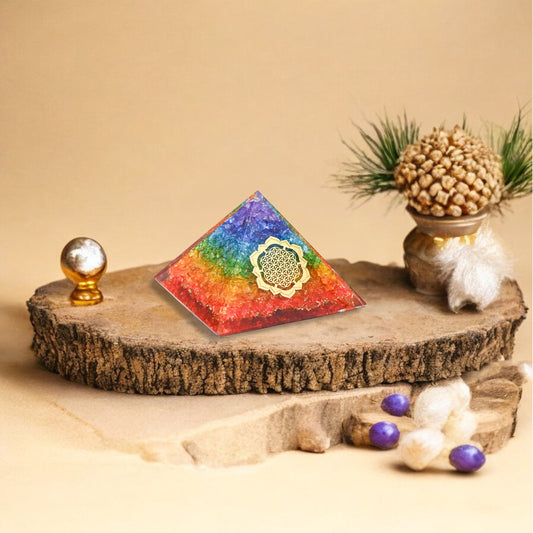 Sacred Geometry Seven Chakra Orgone Pyramid