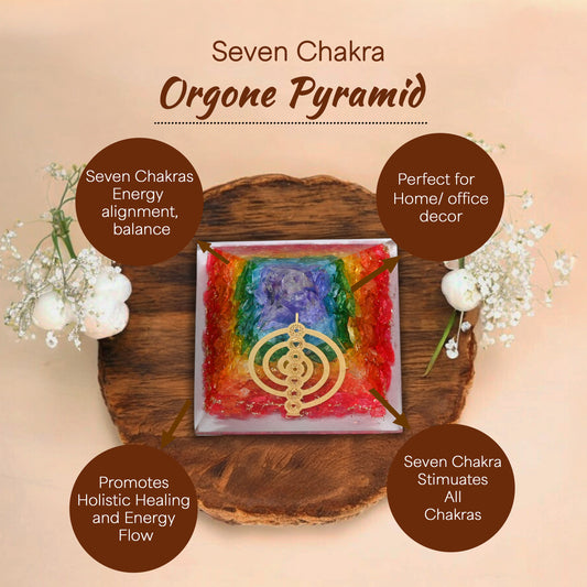 Seven Chakra Energy Orgone Crystal Pyramid