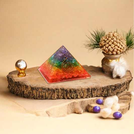 Seven Chakr Orgone Crystal Pyramid For Meditaion