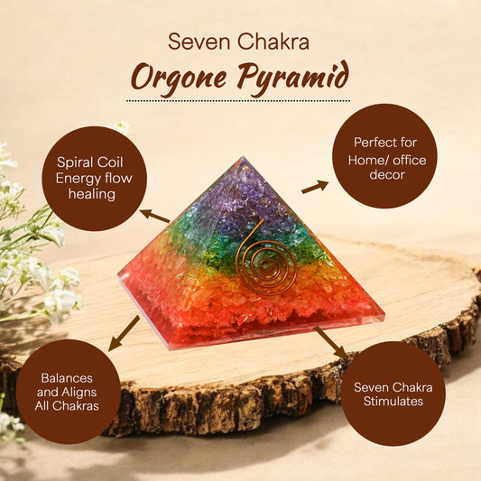 Seven Chakr Orgone Crystal Pyramid For Meditaion