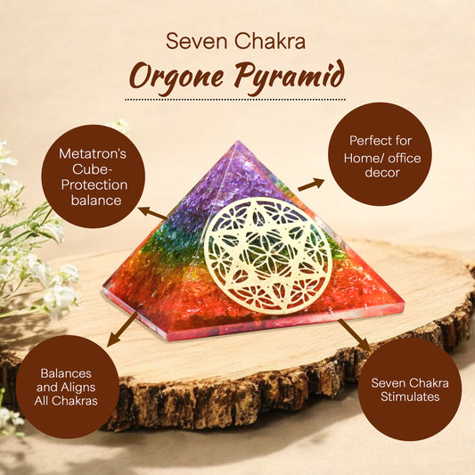 Seven Chakra Fertility Orgone Crystal Pyramid