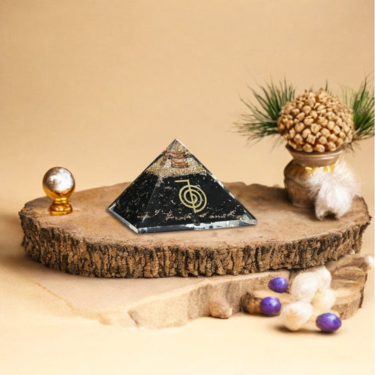 Black Tourmaline Cho Ku Rei Orgone Pyramid