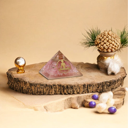 Rose Quartz Meditation Orgone Crystal Pyramid