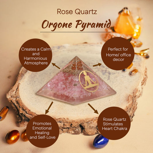 Rose Quartz Meditation Orgone Crystal Pyramid