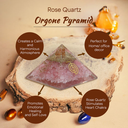 Rose Quartz Reiki Orgone Crystal Pyramid