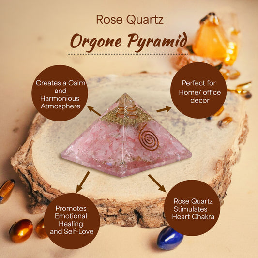 Rose Quartz Orgone Pyramid For Home Decor