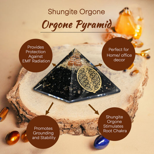 Shungite Orgone Crystal Pyramid For Spirituality