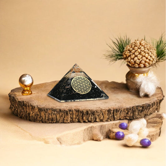 Shungite Orgone Crystal Stone Pyramid For Strength