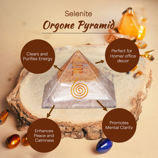 Selenite Orgone Crystal Pyramid
