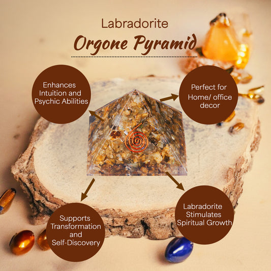 Labradorite Copper Coil Orgone Crystal Pyramid
