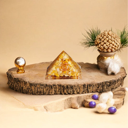 Yellow aventurine Orgone Crystal Pyramid