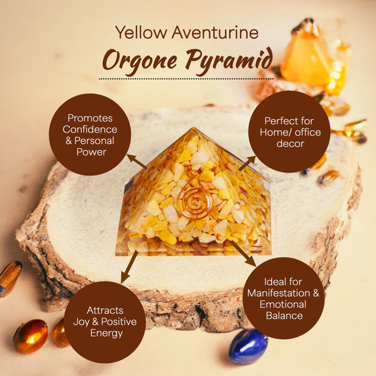 Yellow aventurine Orgone Crystal Pyramid