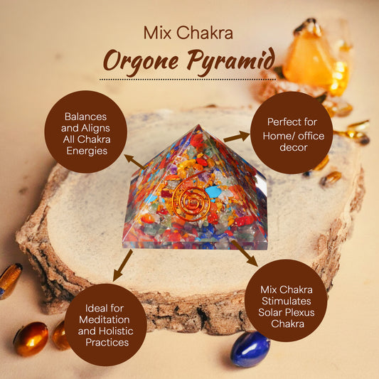 Seven Chakra Copper Coil Orgone Pyramid For Balance Energy