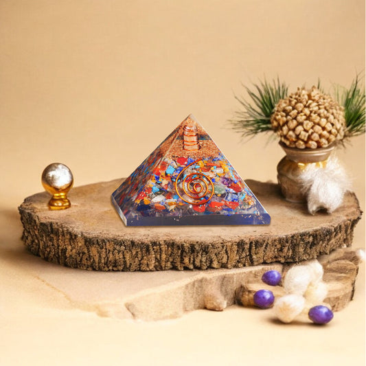 Mix Chakra Orgone Pyramid For Inner Peace
