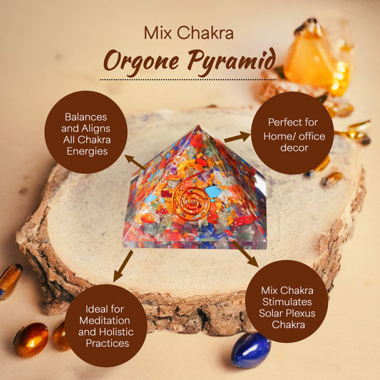 Mix Chakra Orgone Pyramid For Inner Peace