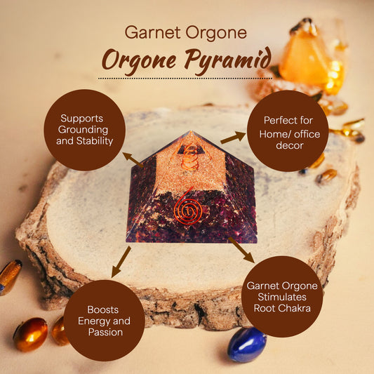 Garnet Orgone Crystal Pyramid