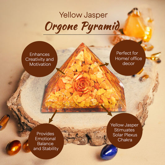 Yellow Jasper Orgone Crystal Pyramid