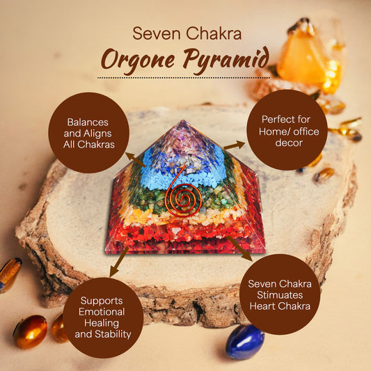 Seven Chakra Orgone Pyramid For Meditation