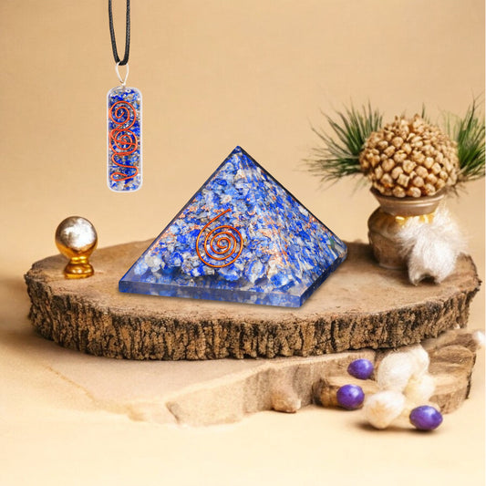 Lapis Lazuli Healing Crystal Pyramid for Wisdom