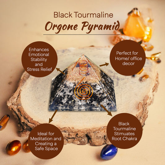 Black Tourmaline Orgone Pyramid For Negativity