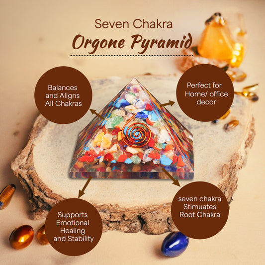 Seven Chakra Orgone Pyramid for Energy Healing