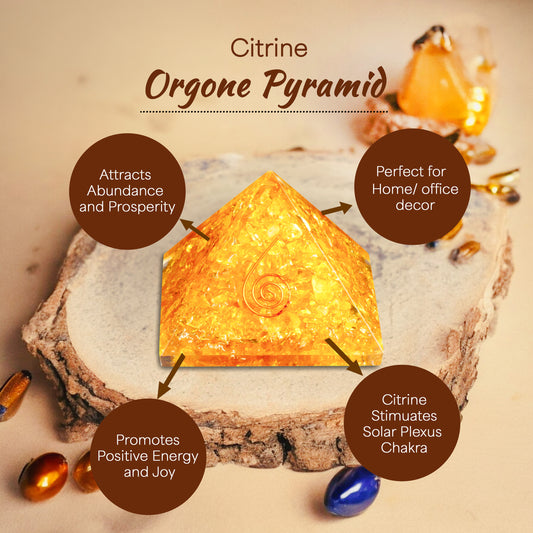 Citrine Orgone Crystal Pyramid for Money