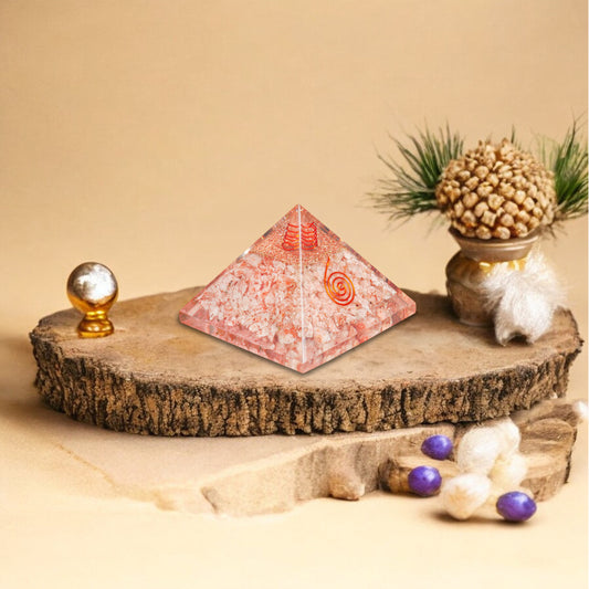 Rose Quartz Orgone Pyramid for Emotional Healing