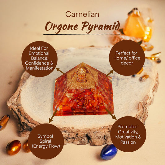 Carnelian Orgone Crystal Pyramid For Passion