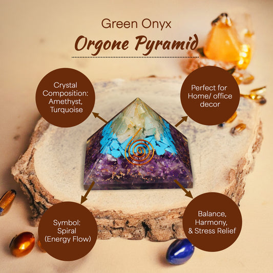 Green Onyx Healing Crystal Stone Pyramid
